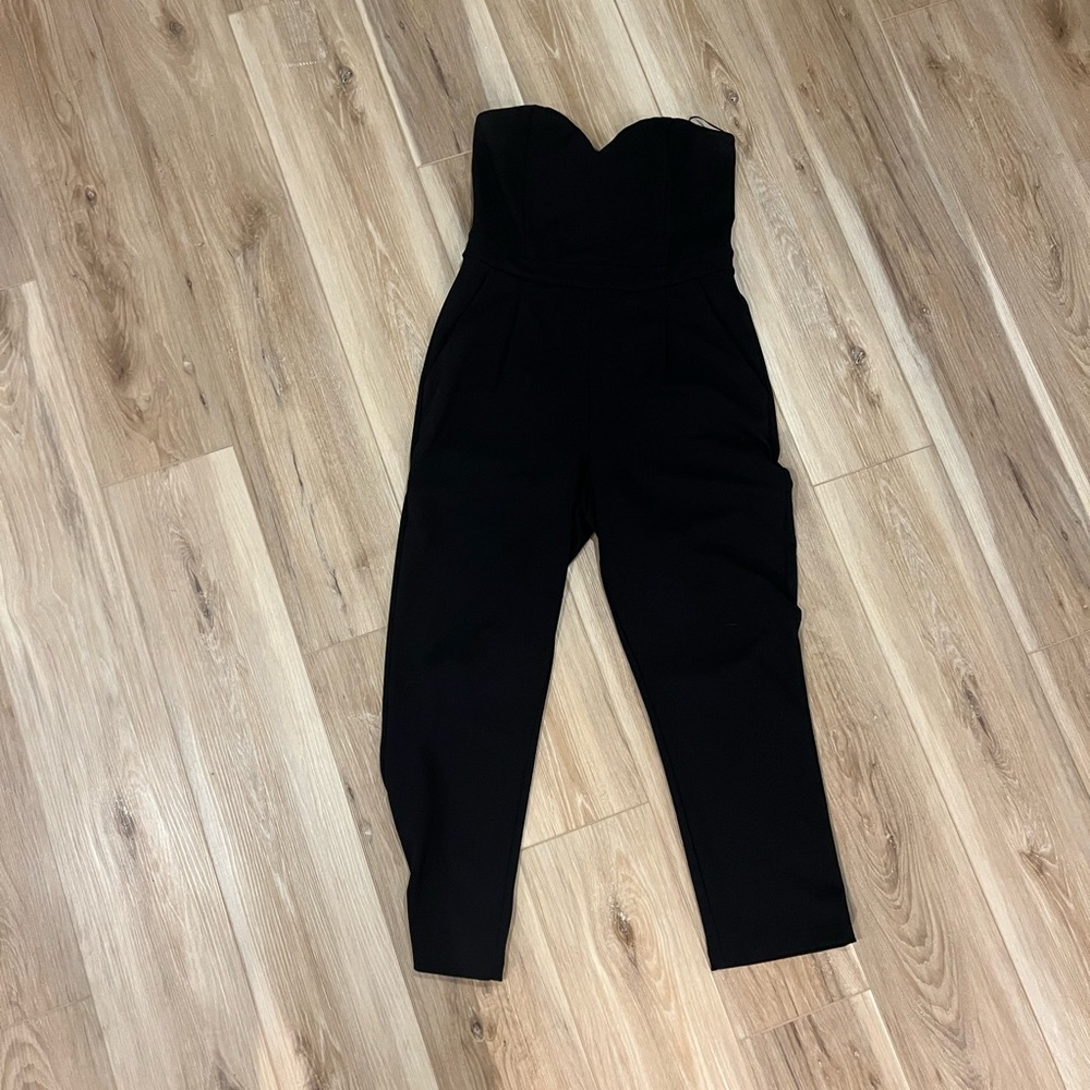 Express Black Strapless Jumpsuit